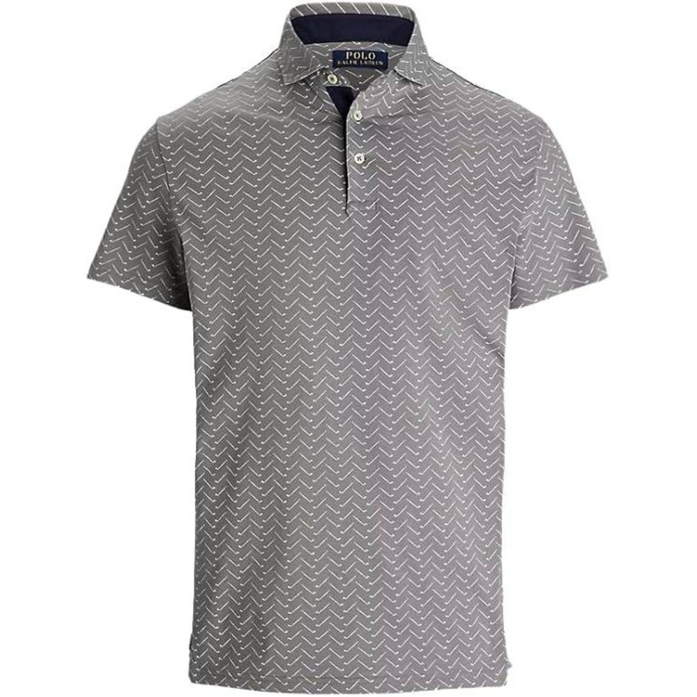 Polo Ralph Lauren Performance Mens Golf Shirt Grey Golf Club Print Medium NWT